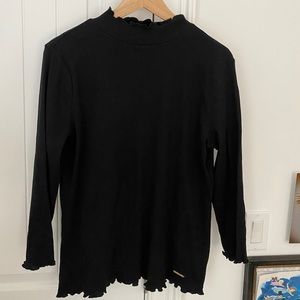 Anne Klein Sport XL 3/4 Sleeve Ruffle Edge Sweater